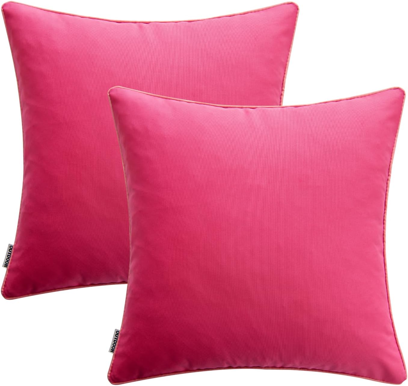 MIULEE Outdoor Waterproof Throw Pillow Covers - Decorative 18x18 Inch Hot Pink Cushion Cases for Patio & Garden