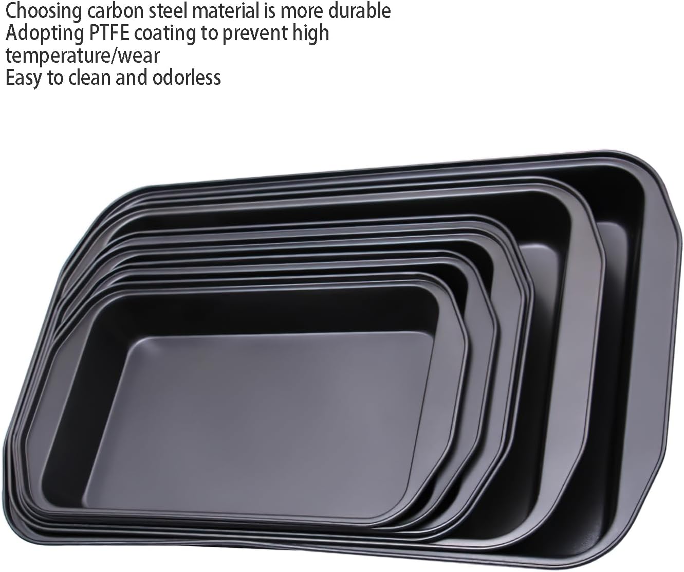 Skiennix Large Rectangular Baking Pan - Non-Stick Carbon Steel Cake Mold | 17 Inches