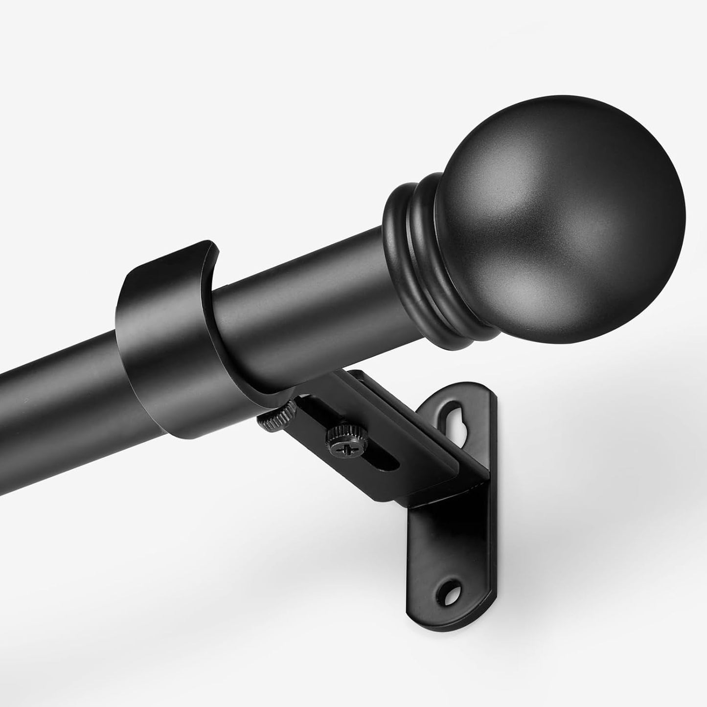 Max Adjustable Curtain Rods by [Brand Name] - Fits Windows 16 to 150 Inches | 6/8" Diameter, Black, Single Pack
