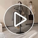 Freestanding 360° Rotating Clothing Rack - Matte Black, Height Adjustable, Heavy Duty Metal Spiral Garment Stand for Shops & Home