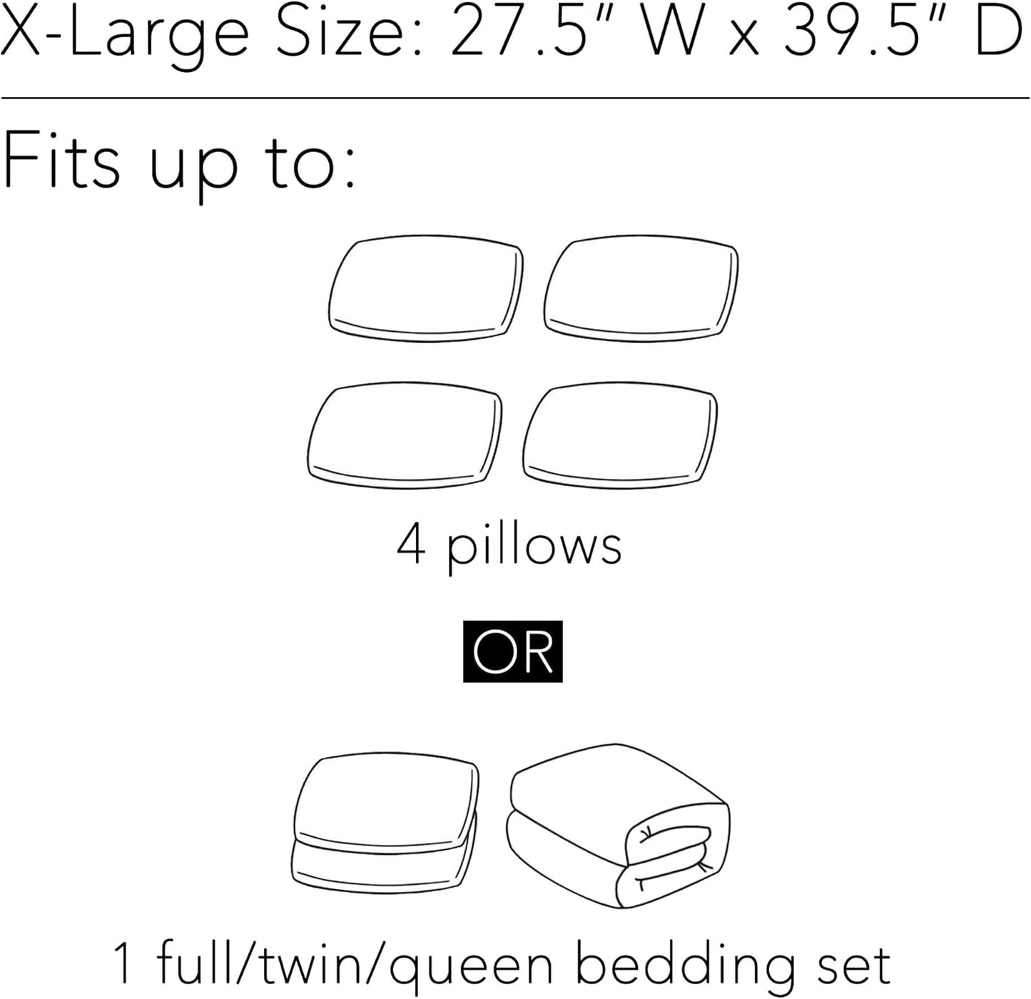 SpaceAid Jumbo Vacuum Storage Bags - Space Saver Compression Bags for Bedding & Clothes | X-Large 3 Pack