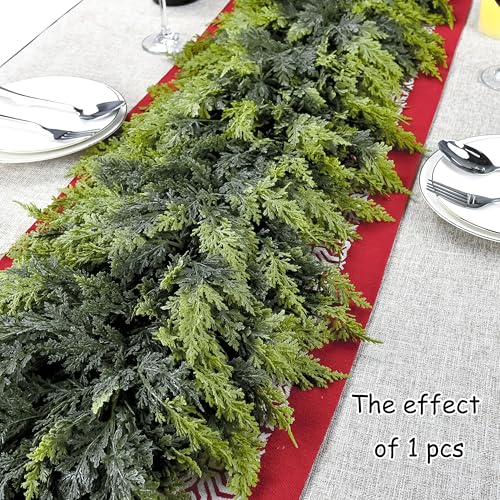 VersaCharm 9FT Extra Full Real Touch Cedar Christmas Garland - Outdoor Indoor Decor