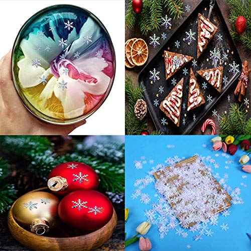 DIYASY 800 Pieces Christmas Snowflake Confetti, Glitter Sliver Sequins for Xmas Party Table Decorations 3 Size