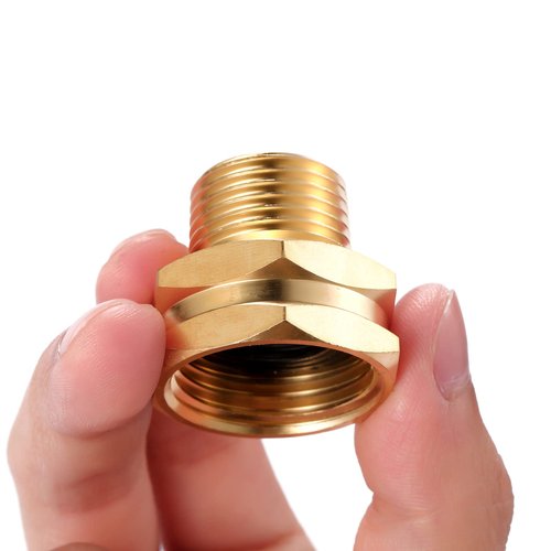 2 Pack Brass Garden Hose Adapter, 3/4" GHT Female x 1/2" NPT Male Connector,GHT to NPT Adapter Brass Fitting,Brass Garden Hose to Pipe Fittings Connect