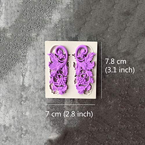 Silicone Fondant Cake Mold Set - Baroque Scroll Design for Cake Decorating, Sugarcraft, and Crafts