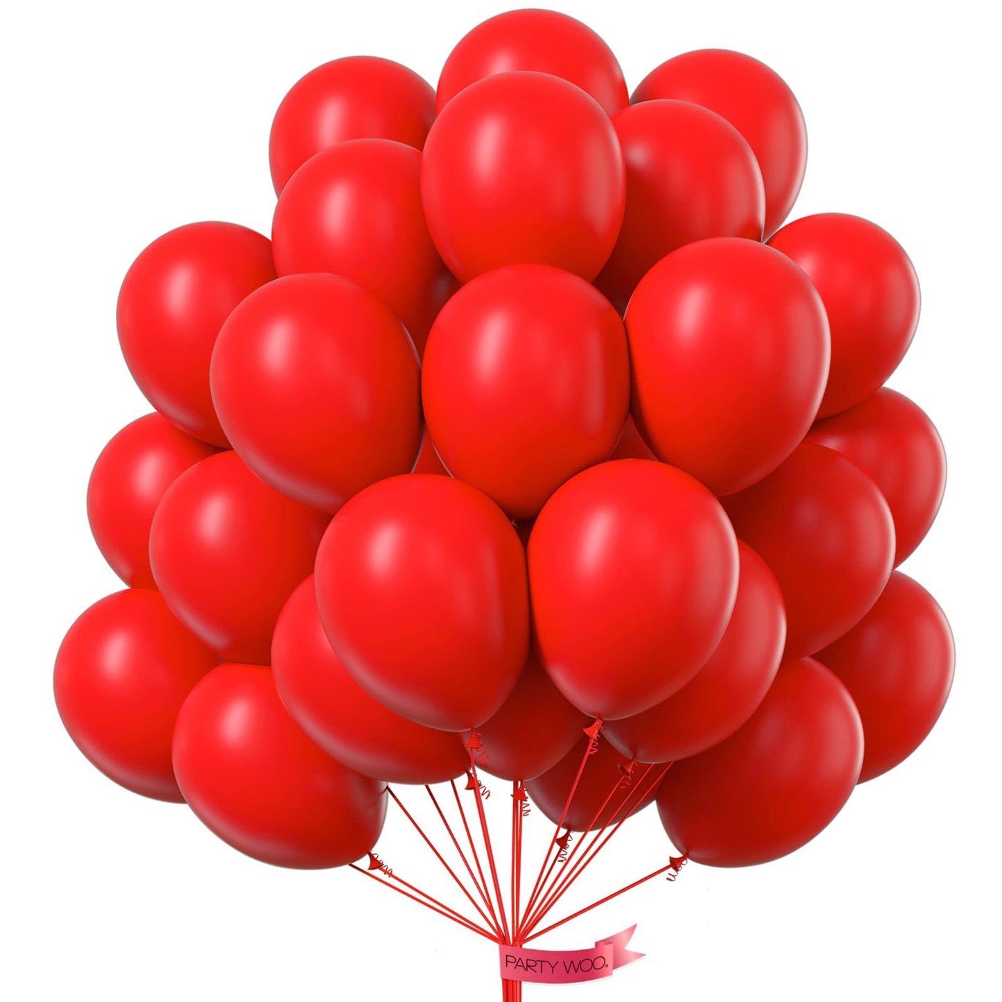 PartyWoo Red Balloons 50pcs 12 Inch Red Helium Balloons for Birthday Graduation Bachelorette Citizenship Firefighter Strawberry Anniversary Cherry Casino Movie Theme Party Decorations Red-Y57