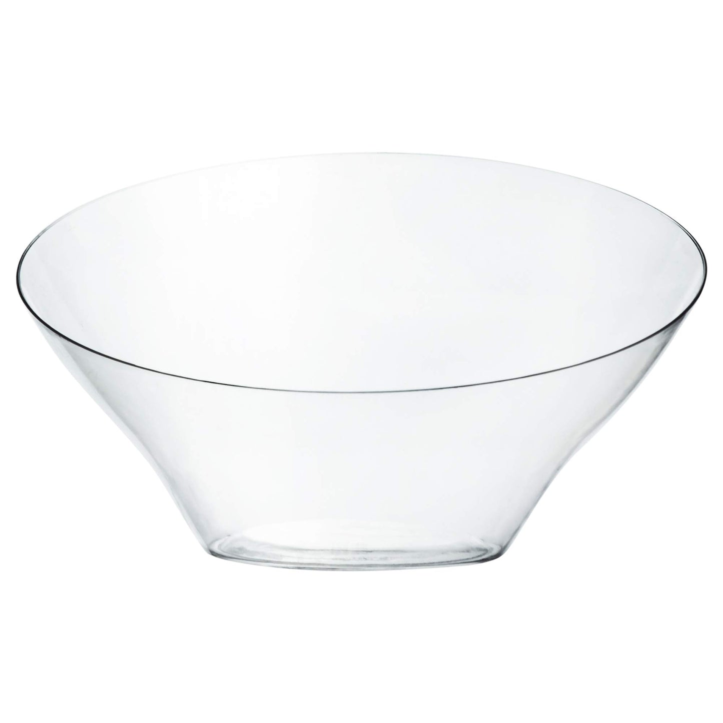 PLASTICPRO Disposable Angled Plastic Bowls Round Medium Serving Bowl, Elegant for Party's, Snack, or Salad Bowl, Clear Pack of 4