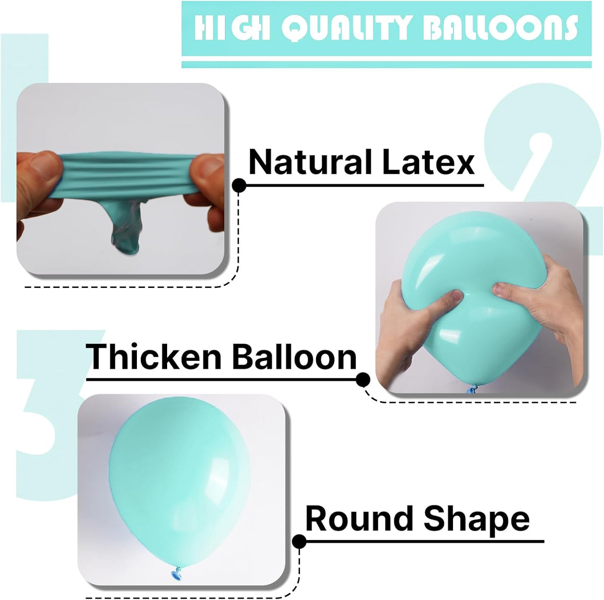 PartyWoo Teal Balloons - 50 Pcs Mini 5-Inch Pastel Turquoise Balloons for Celebrations