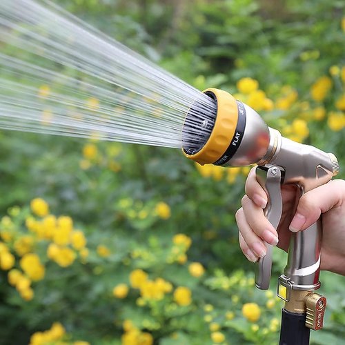 FANHAO Heavy-Duty Garden Hose Nozzle - Adjustable Spray Patterns | Durable Metal Construction
