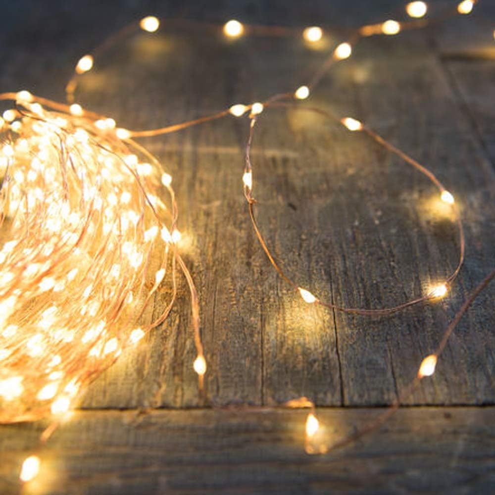 Perfectday 200 LED Copper Fairy String Lights - 66 FT Waterproof Warm White USB Powered for Indoor/Outdoor Decor