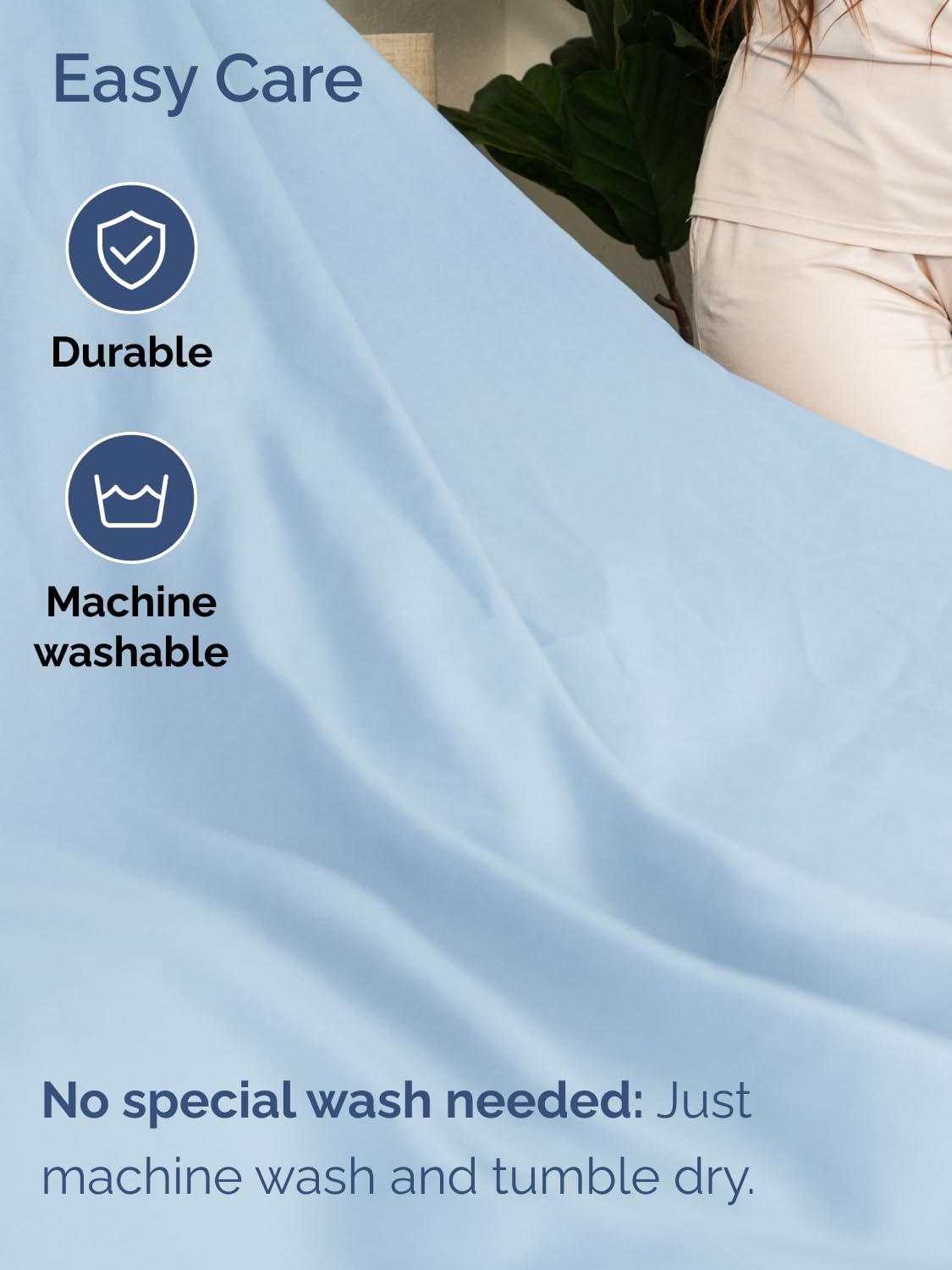 Skiennix Extra Deep Queen Sheet Set | 6-Piece Breathable Cooling Bedding - Soft, Wrinkle-Free Light Blue