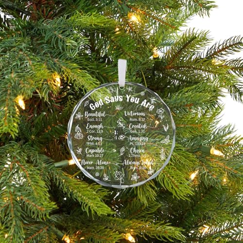 SHGAHINA Style 1 Christian Crystal Glass Ornament - Inspirational Bible Verse Christmas Decoration