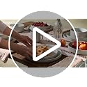 Famiware Plates and Bowls Set with Rim, Stoneware Dinnerware Sets for
