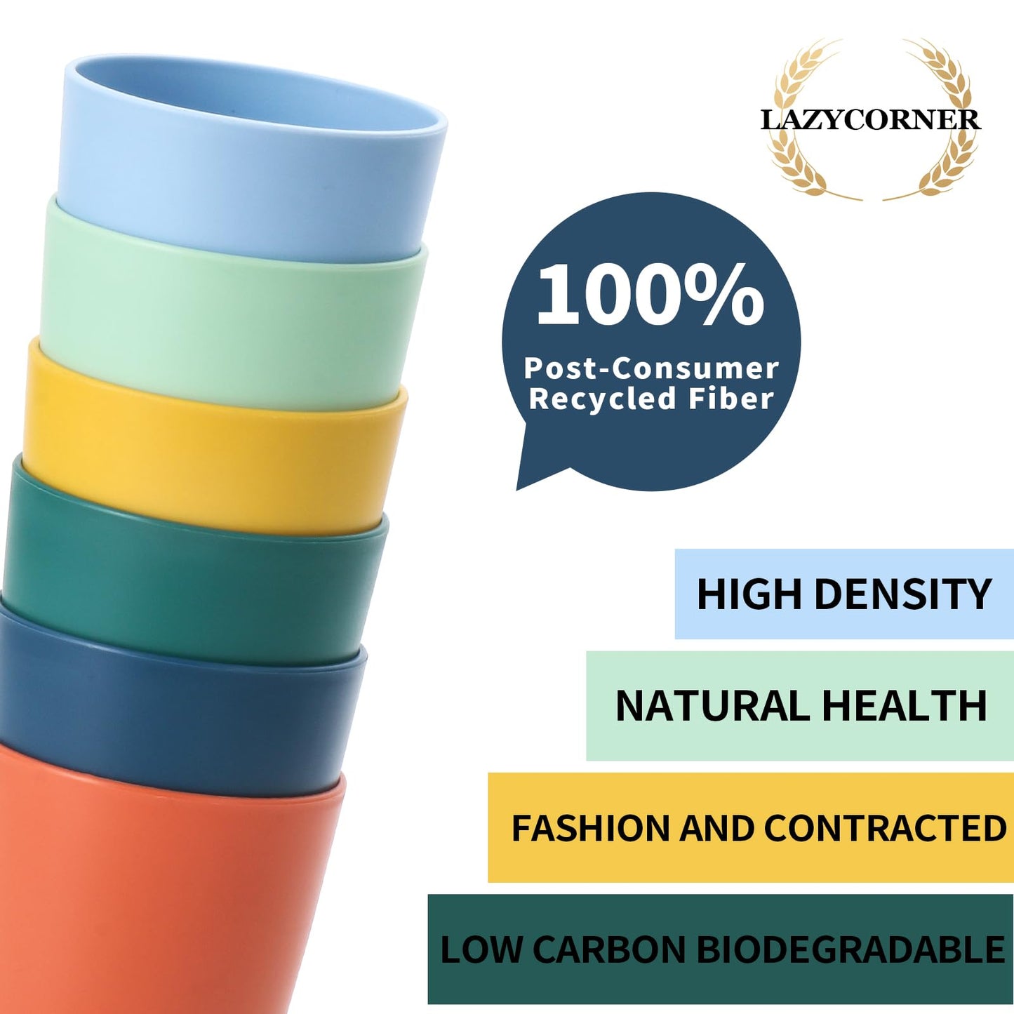 Lazycorner Wheat Straw Cup 12 Pcs Drinking Glasses Unbreakable Drinking Cup Reusable Water Plastic Glasses Tumblers with 6 Colors (12 oz)