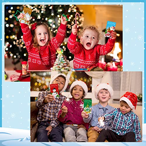 Christmas Scratch Off Cards Set - Party Game Raffle Tickets with Santa & Holiday Designs