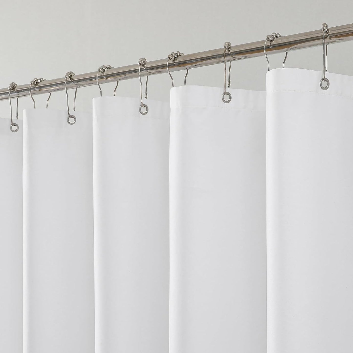 Regine Switzerland Water-Repellent Shower Curtain Liner - Hotel Quality, Machine Washable, 72x72in White