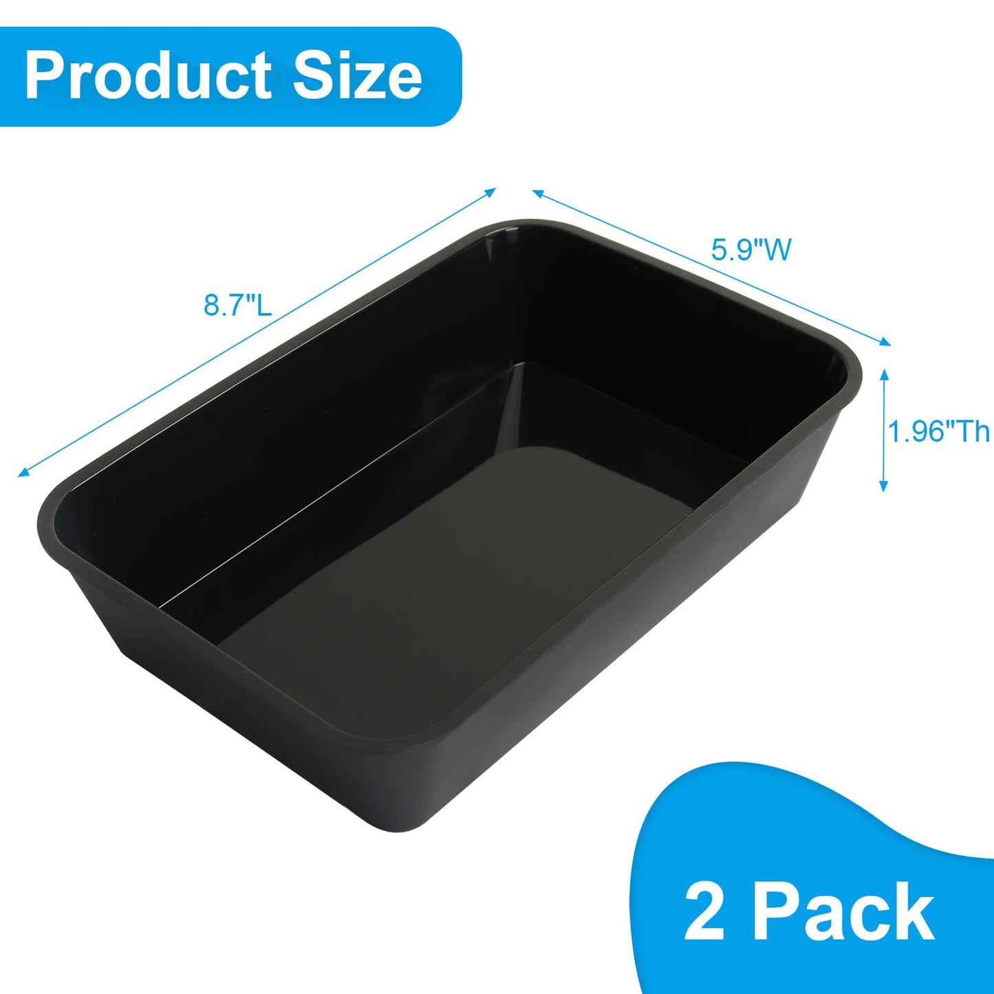 BBQ-PLUS Drip Pan Liners for Ninja Woodfire Outdoor Grill Pro XL/Pro Connect XL Reusable Silicone Grill Grease Tray for Ninja Woodfire OG850 OG951 Series Replacements for Weber 6418 (Black & Grey)