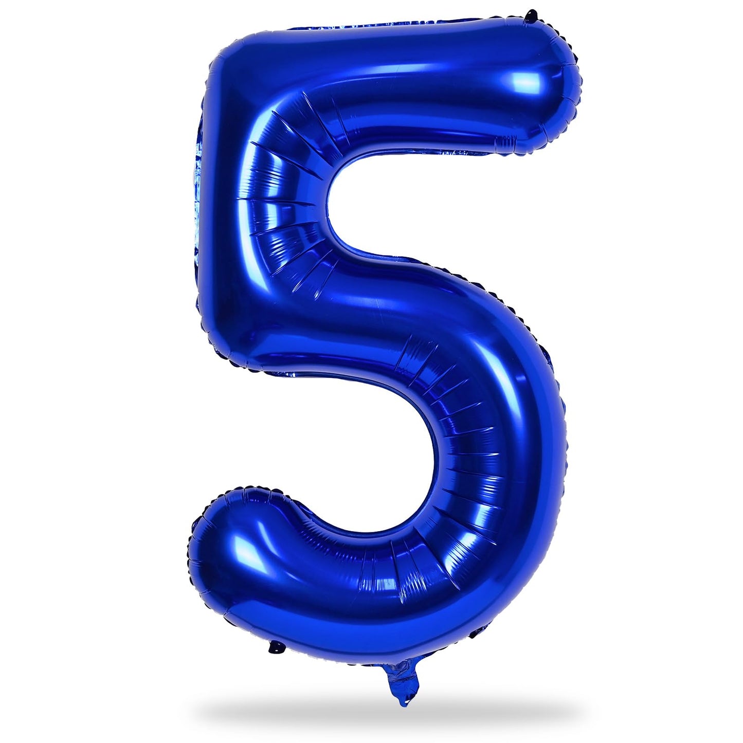 Navy Blue 5 Balloons, 40" Giant Helium Foil Number 0-9 Dark Blue Birthday Balloon for Boys, Self Inflating Digit 5 Balloons for Men Anniversary New Year Party Decorations Supplies