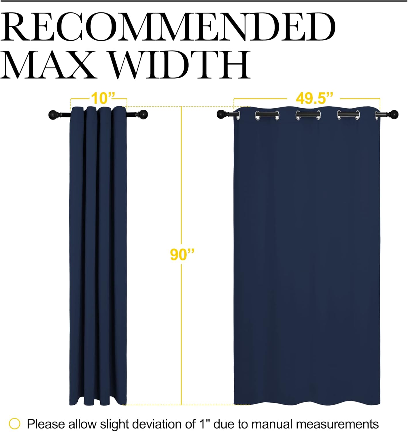 NICETOWN Navy Blackout Curtains - 55" x 90", 2-Piece Grommet Panels for Sunlight Blocking & Modern Decor