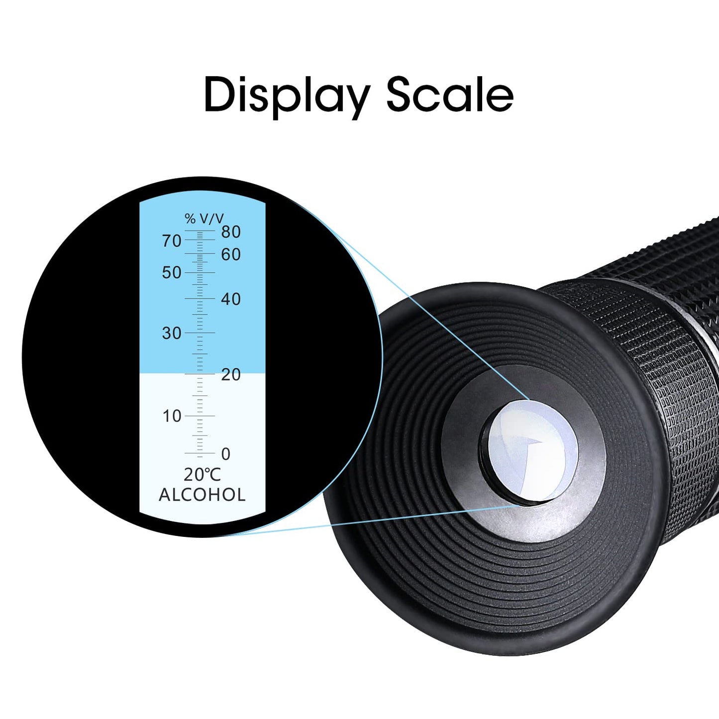 Optics Alcohol Refractometer Automatic Temperature Compensation Alcohol Meter 0~80% v/v Spirit Alcohol Content Measurement Tool Tester for Alcohol Liquor Production, Ethanol with Water Winemakers