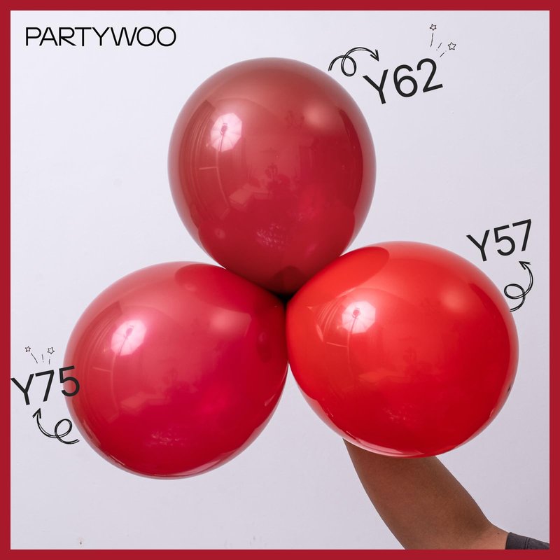 PartyWoo Red Balloons 101pcs 12 Inch Red Helium Balloons for Birthday Graduation Bachelorette Citizenship Firefighter Strawberry Anniversary Cherry Casino Movie Theme Party Decorations Red-Y57