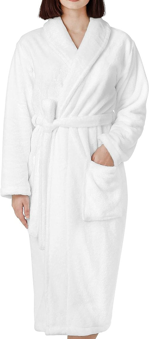 Cotton Paradise Unisex Fleece Bathrobe - Plush Warm Robes for Men & Women | Cozy Comfort