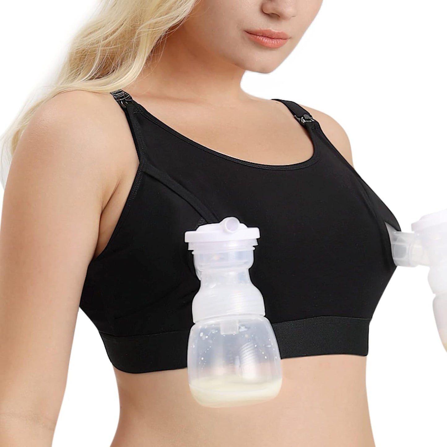 Momcozy Hands-Free Pumping Bra - Adjustable Nursing & Pumping Bra for Ultimate Comfort | Black