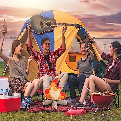 Funny Campfire Plush,17.7 in Simulation Fake Campfire Pillow, Soft Stuffed Cartoon Fire Doll Campfire Firewood Toys, Simulation Bonfire Plush Toy for Outdoor Camping Room Decor Kids Gifts (11.8 in)-1