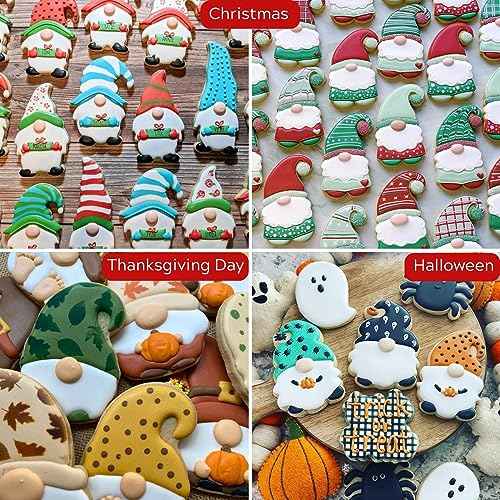 3 Pieces Gnome Cookie Cutters Set for Baking Stainless Steel Large Christmas Gnome Shape Cookie Cutter
