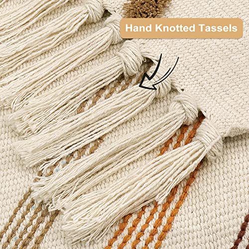 Uphome Boho Area Rug 4'x6' Diamond Tufted Washable Living Room Rug with Tassels Soft Cotton Woven Nursery Rug Modern Farmhouse Colorful Indoor Carpet for Entryway Bedroom Kitchen Office