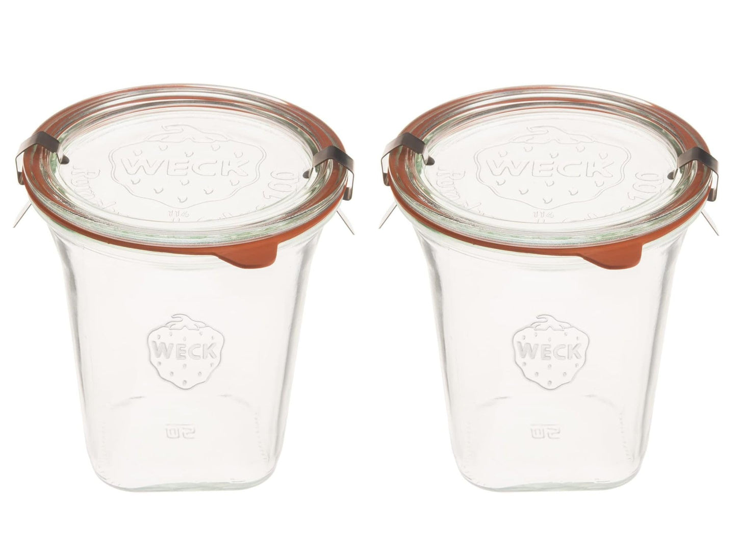 Weck Jars Medium Quadro 747-18.4 fl. Oz | 545mL Eco-Friendly Canning Jar | Food Storage Containers with Airtight Lids | Made in Germany, Rust-Proof & BPA-Free (Pack of 2)