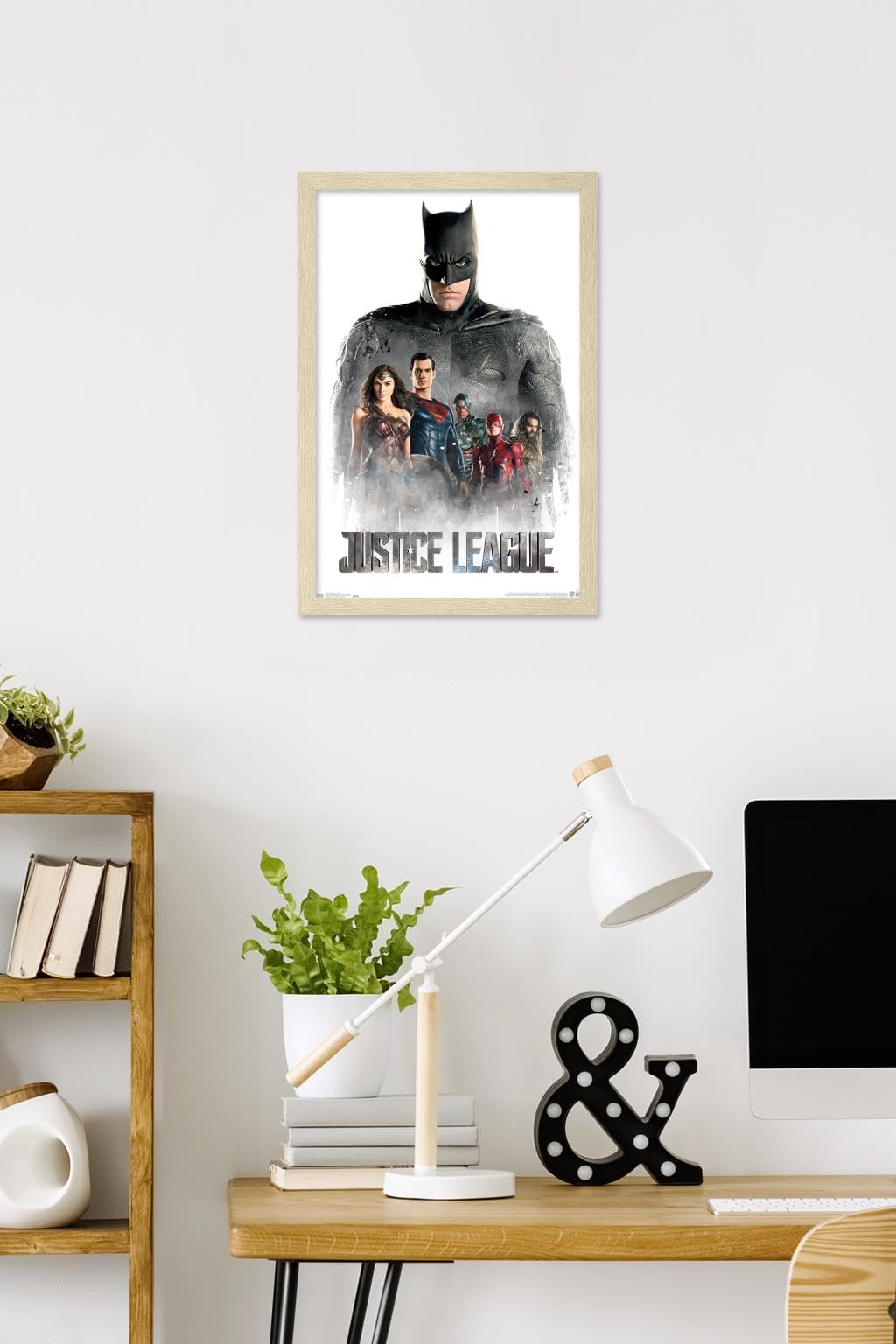 Trends International DC Comics Movie Justice League - Characters in Mist Wall Poster, 22.4L x 14.7W, Blonde Framed Version
