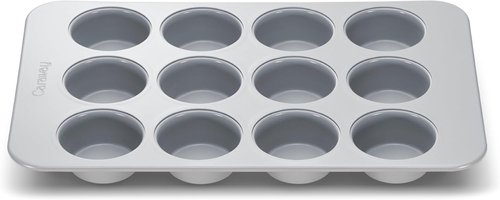 Caraway Non-Stick Ceramic Muffin Pan - 12-Cup Design with Naturally Slick Coating - Non-Toxic & PTFE Free - Gray