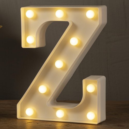 HXWEIYE LED Marquee Letters Lights Sign Z, 26 Alphabet Light Up Letter and Number 0-9 Number Warm White Led Letters for Bar Party Birthday Home Wedding Décor