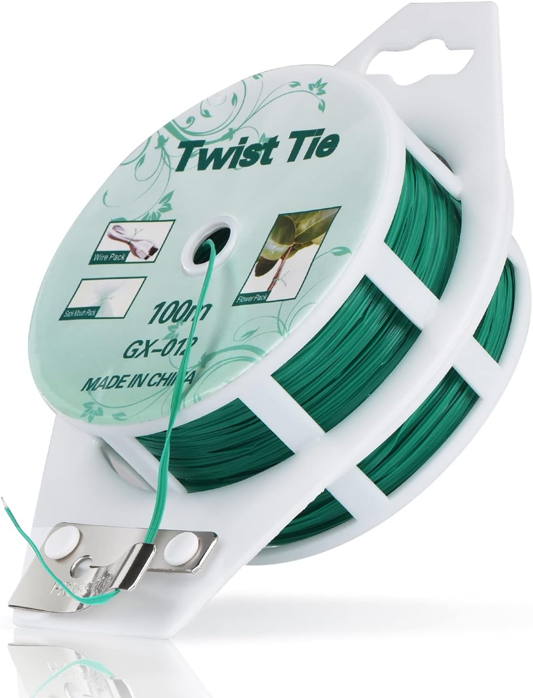 YDSL Twist Ties - 328ft Green Garden Plant Ties with Cutter for Gardening & Organization