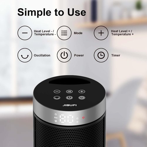 Ceramic Space Heater - Portable Indoor Heater with Remote Control | Three Heating Modes & Safety Features