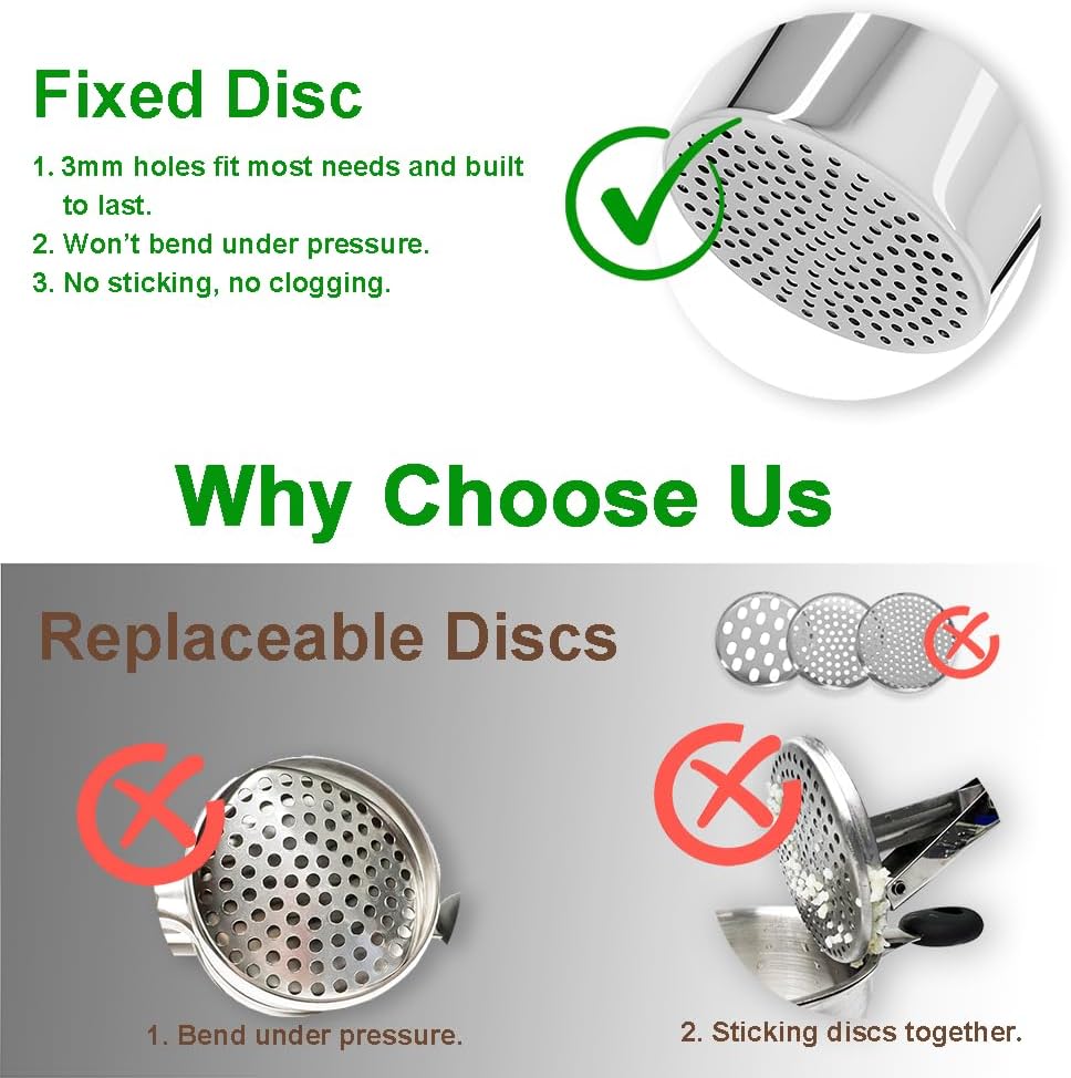 Skiennix Heavy Duty Potato Ricer - Stainless Steel Masher for Perfectly Pressed Potatoes & Vegetables