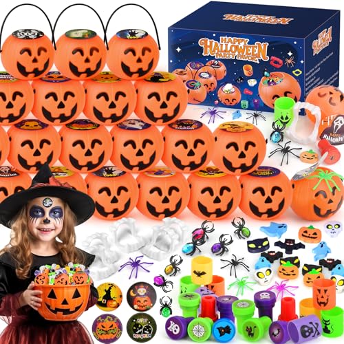 Halloween Party Favors Mini Pumpkin Buckets Set - Orange Color, 288 Pieces