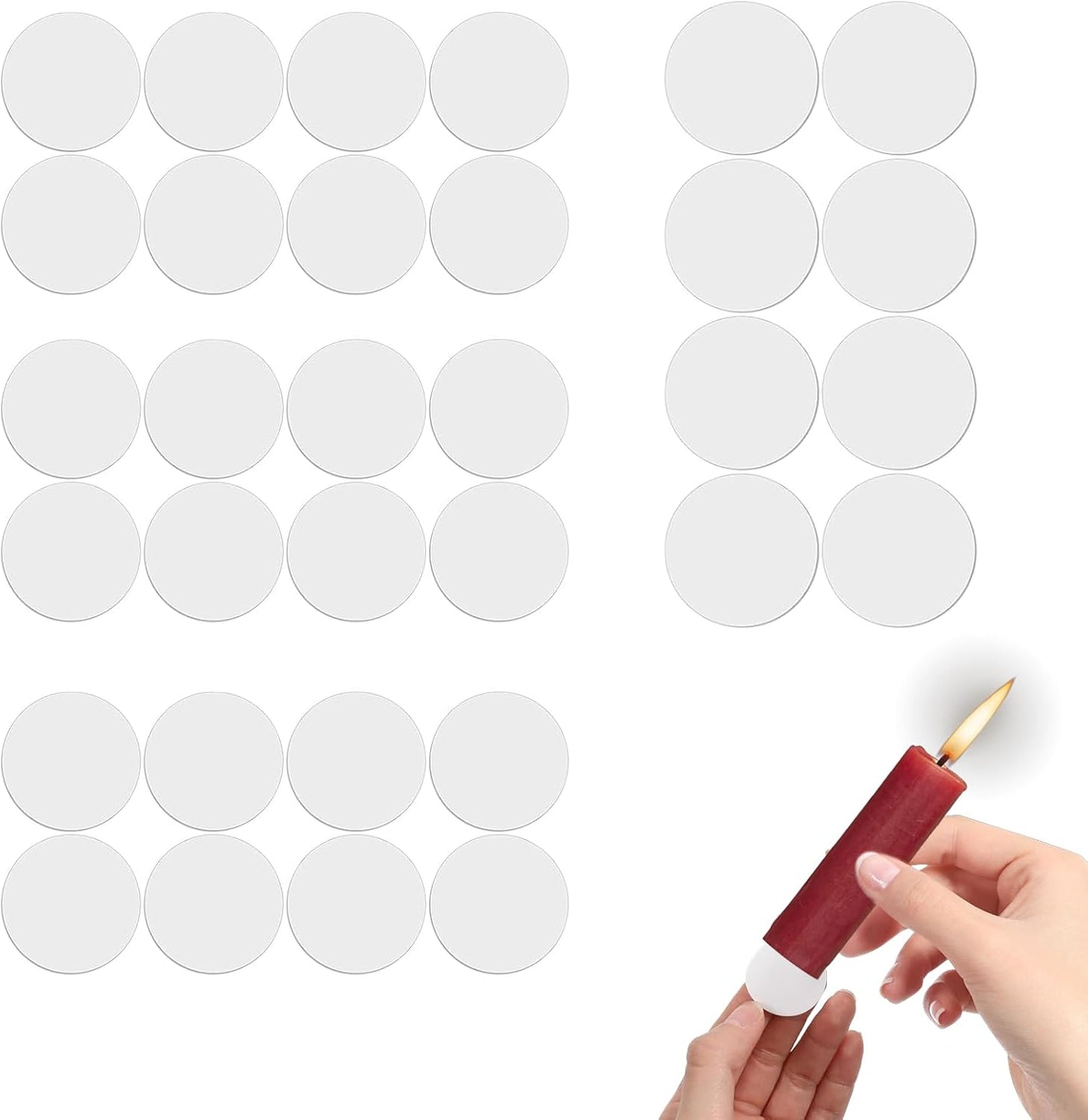 Skiennix Candle Adhesive Grippers - 32Pcs Sticky Dots for Taper Candles | Perfect for Holiday Parties