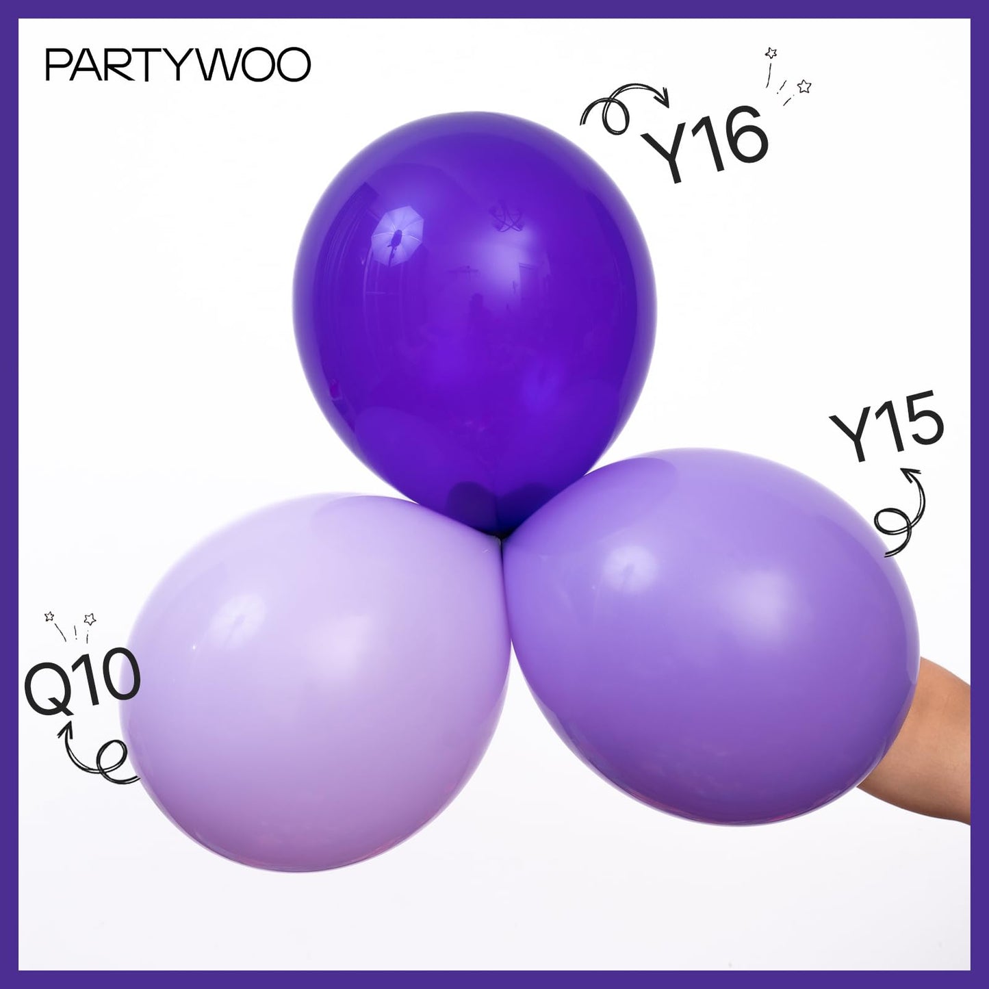 PartyWoo Dark Purple Balloons 155pcs Different Sizes of 18 12 10 5 Inch Royal Purple Balloon Arch Kit Garland for Birthday Baby Shower Graduation Anniversary Bachelorette Party Decorations Purple-Y16