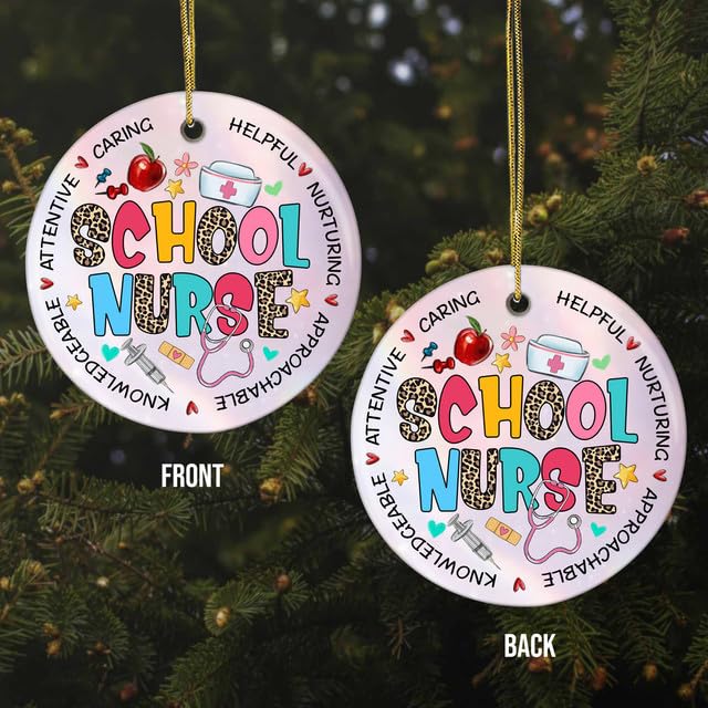 MEDROC Mr09 School Nurse Christmas Ornament - 2025 Ceramic Holiday Decor