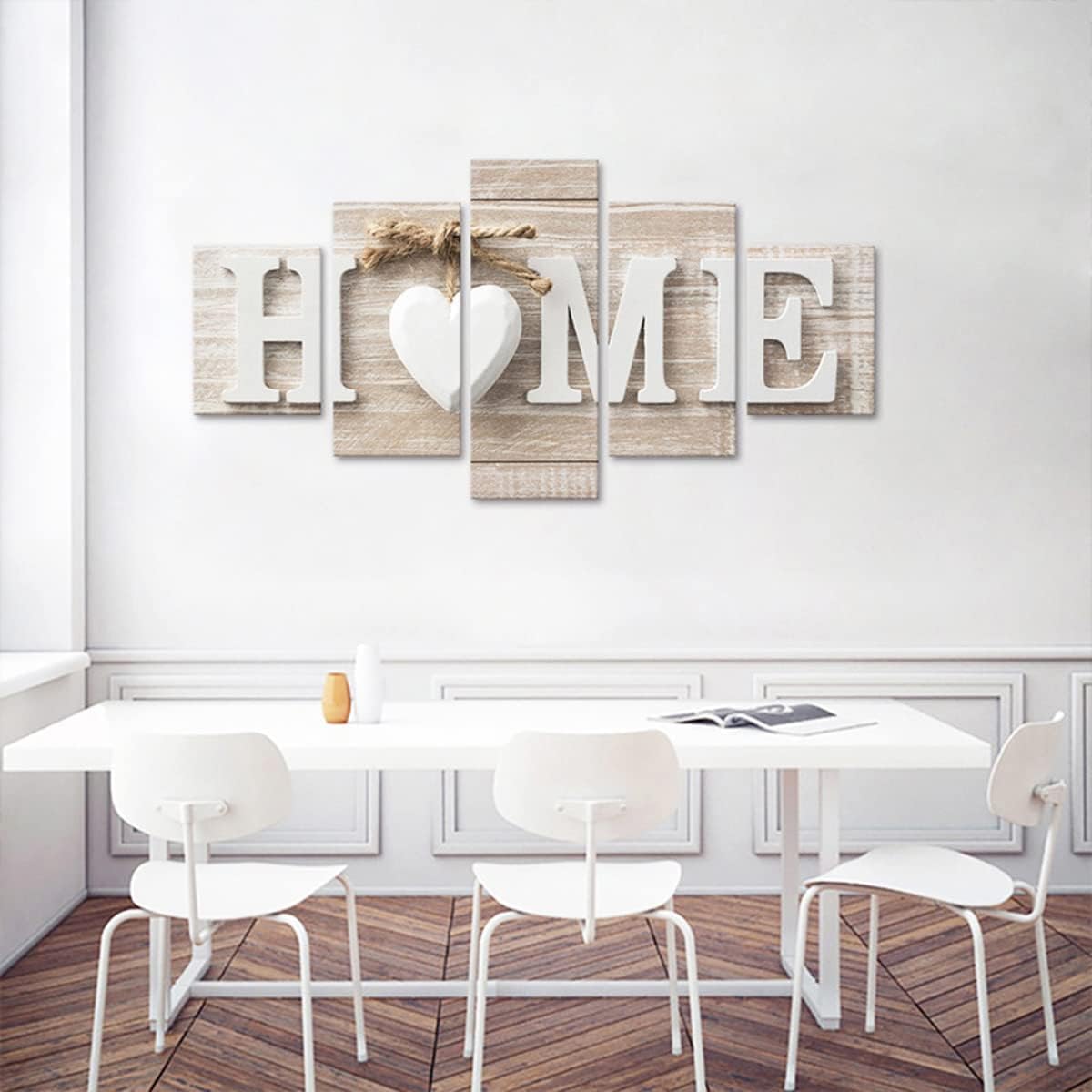 SUNYSUBY 5 Pieces Canvas Prints Wall Art HOME Sign Pictures Modern Painting Artwork Print Oil Print Framed Hang For Home Bedroom Living Room Decoration (HOME, W50 x H24)
