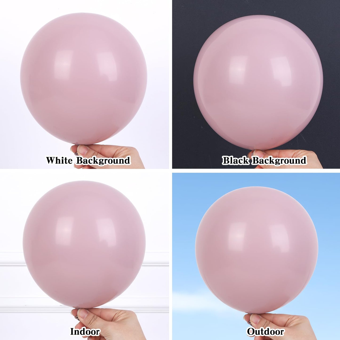 RUBFAC Dusty Pink Balloons 129pcs Different Sizes Pack of 18 12 10 5 Inch, Latex Boho Blush Pink Balloon Garland Arch Kit for Baby Shower Engagement Bachelorette Wedding Birthday Party Decorations