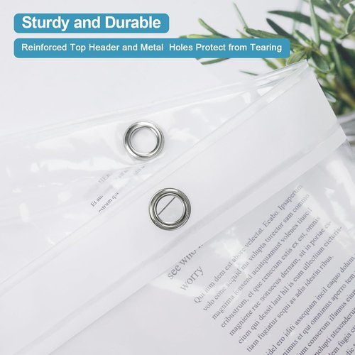 EurCross 9G Clear Shower Curtain Liner - Heavy Duty PEVA Plastic, 72 x 78 Inches, 5 Magnet Weights & 12 Hooks