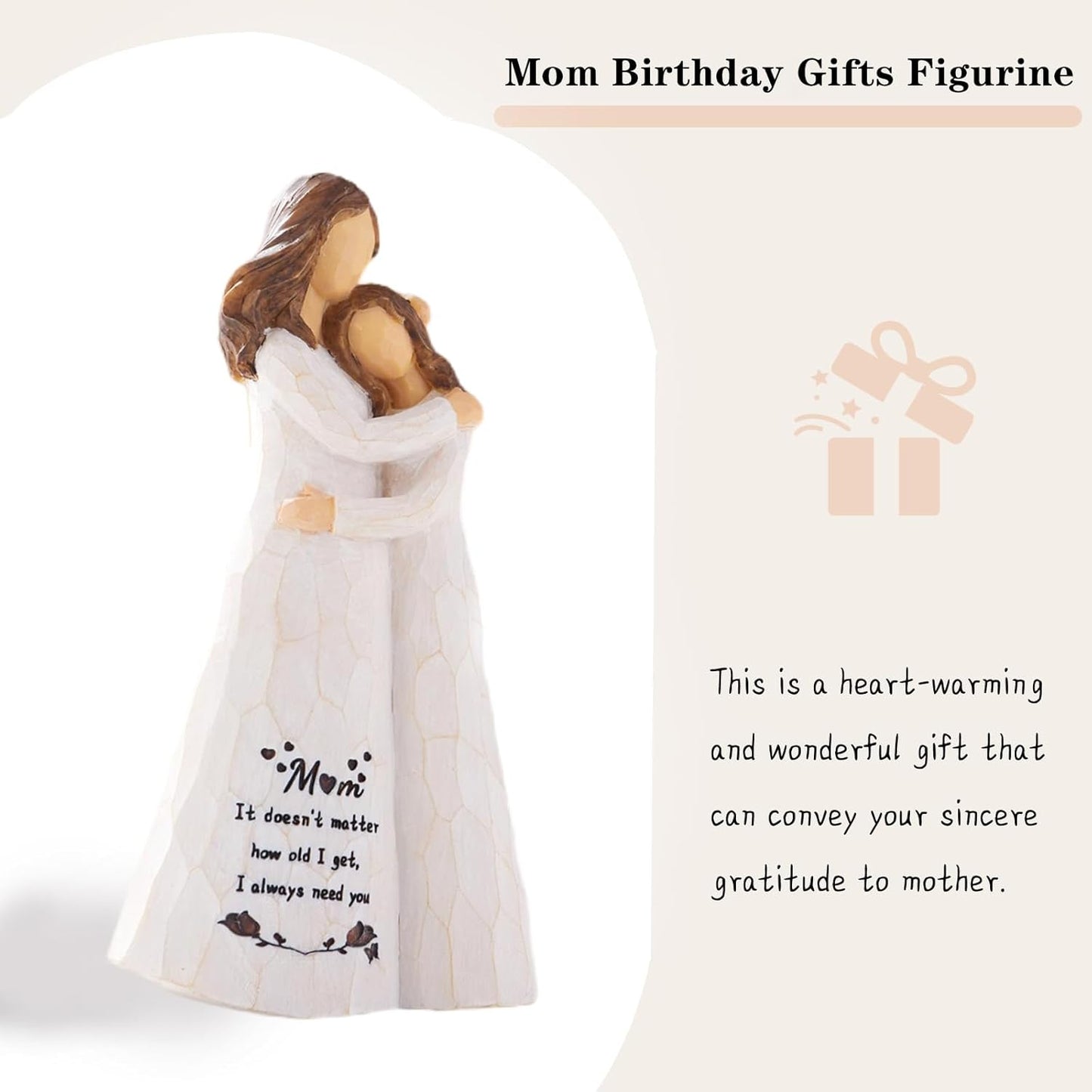 Kohehe Handmade Figurine Gift for Mom - Meaningful 5.5" Birthday & Mother's Day Present