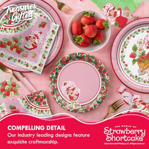 Treasures Gifted Licensed Strawberry Shortcake Party Decorations Set for 16 Guests - Baby Shower & Birthday Supplies