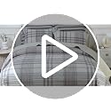 Queen Size Reversible Cotton Quilt Set with Wave Quilting - Grey & White, 90x96, Grid Pattern - Includes 2 Pillow Shams - Light & Soft for All Seasons