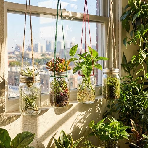 12 Pack Wide Mouth Mason Jars with Airtight Split Lids - 32 oz & Decorative Accessories