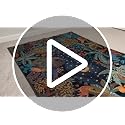 Blue 8x10 Jungle Animal Area Rug for Living Room & Bedroom - Washable Non-Slip Floor Mat