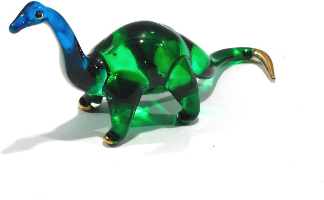 Miniature Blown Glass Brontosaurus Figurine - 2.5" Jurassic Collectible Decor